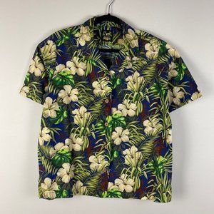 Bennys Retro Hawaiian Shirt Mens Large Floral Tropical Cotton USA Made